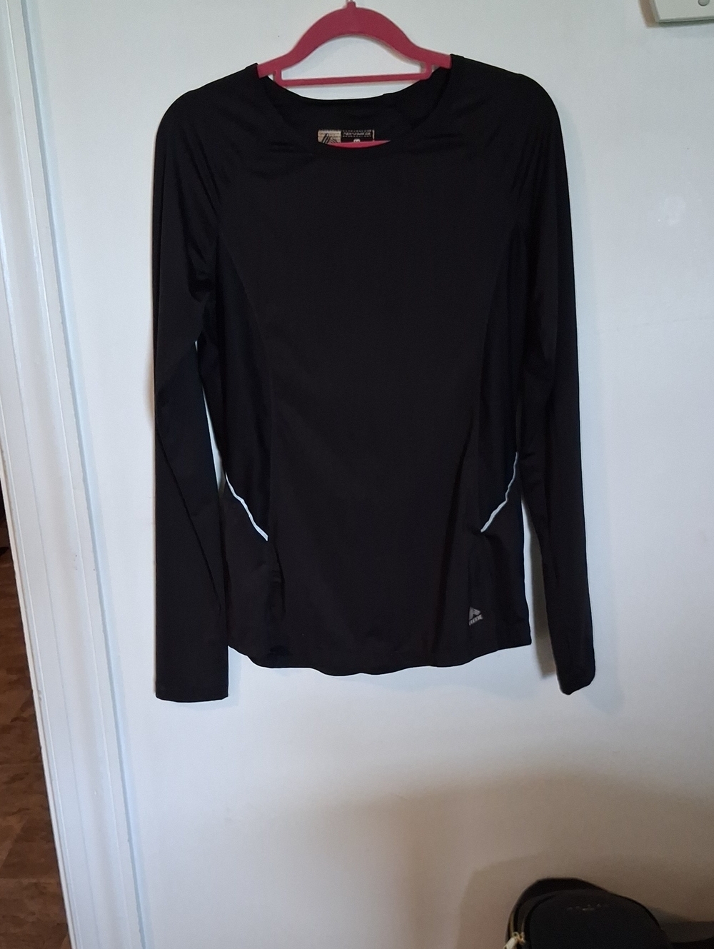 RBX Black Long-Sleeve Performance Tee with White Piping